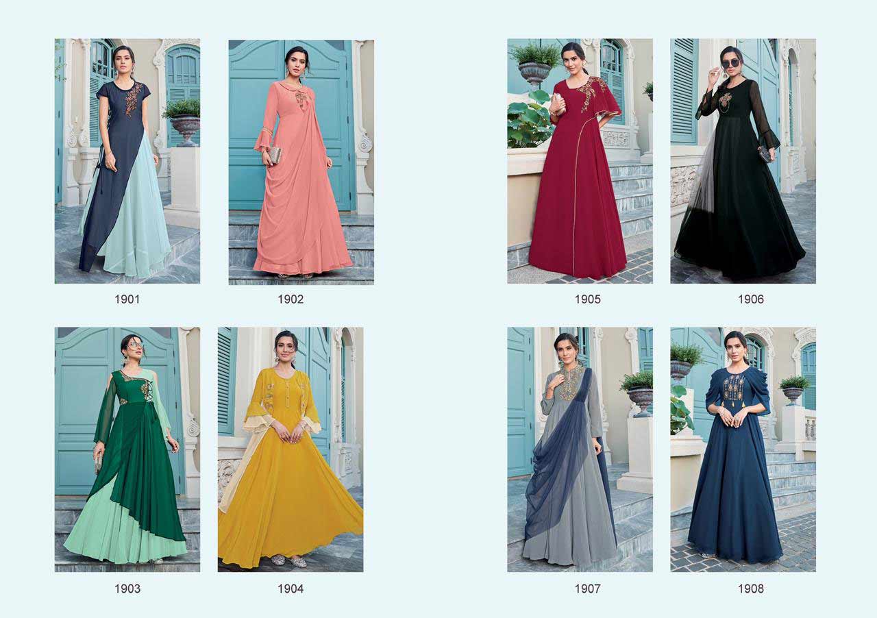 Almirah Vol-2 Wholesale Georgette Gown Set Almirah Vol-2 Wholesale Georgette Gown Set